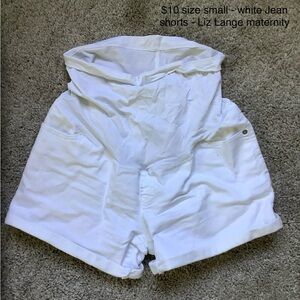 Liz Lange Maternity White Jean Shorts